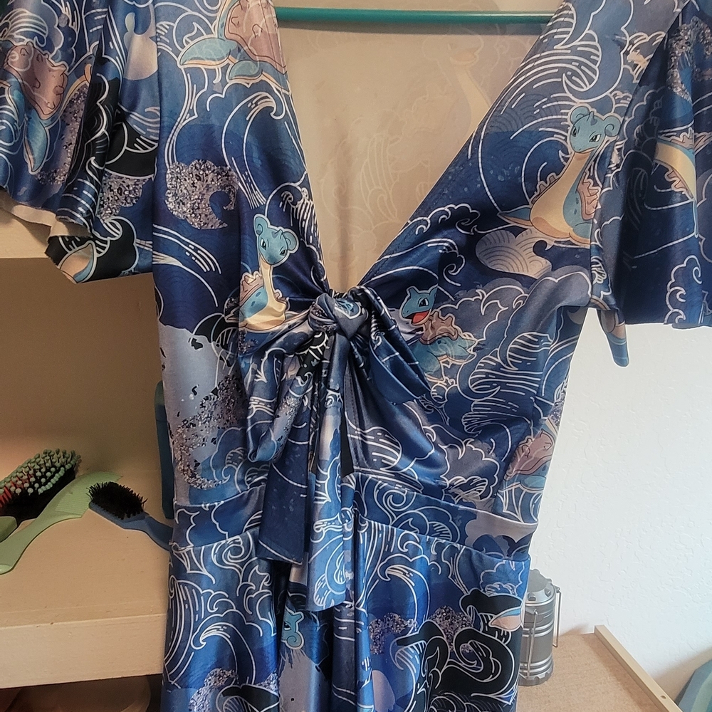 Blue Wave Patterned Dress